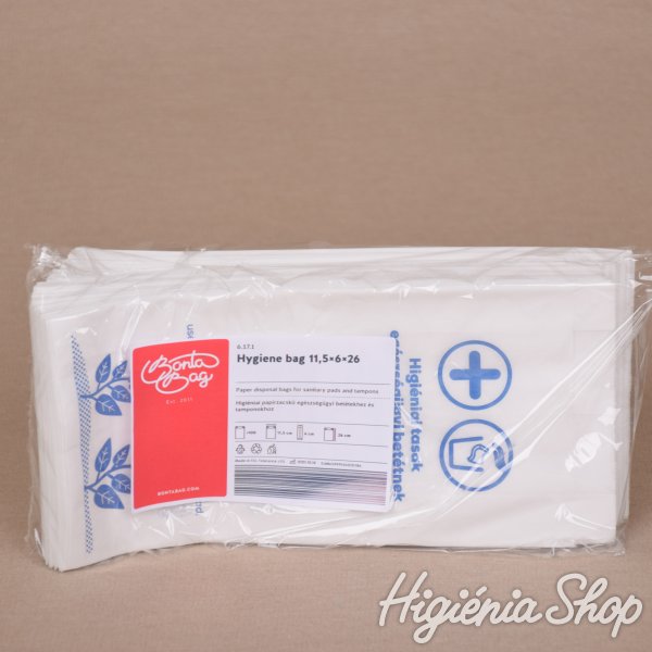 Higiéniai papírzacskó egészségügyi betétekhez és tamponokhoz - 2x100 db