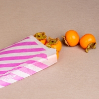 BontaBag 1 kg-os papírtasak lila-fehér csíkos design mintával - 200 db