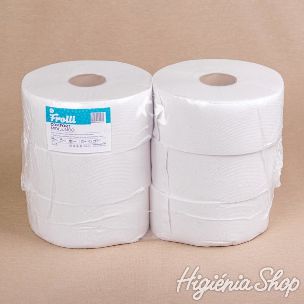 WC Papír Frolli Comfort Midi Jumbo - 2 rétegű - 6 tekercs