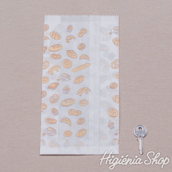 1 kg-os fehér sütőipari papírzacskó péksüti mintával - 2000 db