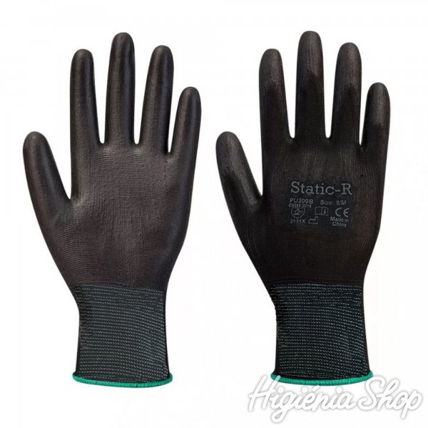 Mártott védőkesztyű fekete 8/M-es méret (1 pár)