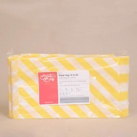 BontaBag 1 kg-os papírtasak sárga csíkos design mintával - 200 db
