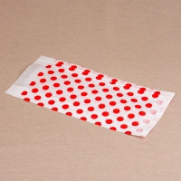 BontaBag 1 kg-os papírtasak piros pöttyös design mintával - 200 db