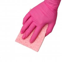 Púdermentes kesztyű nitril L-es méret pink (100 db)